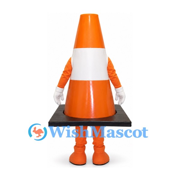 Traffic Cone Mascot Costume in Orange and White