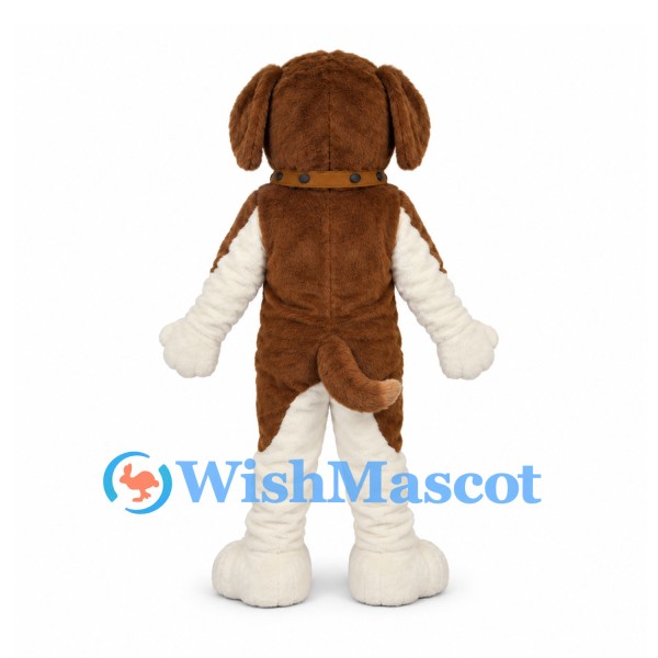 Brown and White Dog Mascot Costume with Long Ears