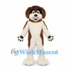 Brown and White Dog Mascot Costume with Long Ears