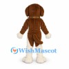 Brown and White Dog Mascot Costume with Cream Chest