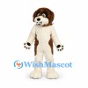 Brown and White Dog Mascot Costume with Cream Chest