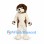 Brown and White Dog Mascot Costume with Cream Chest