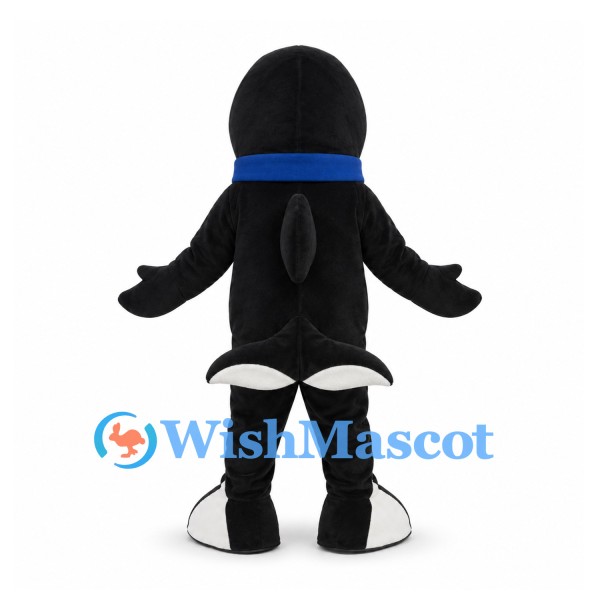 Orca Mascot Costume with Blue Collar