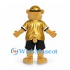 Leopard Mascot Costume with Gold Sports Shirt and Black Shorts