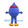 Blue Water Drop Mascot Costume with Red Headband