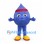Blue Water Drop Mascot Costume with Red Headband