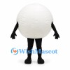 Number 54 Ball Mascot Costume in White with Black Legs