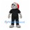 Zombie Mascot Costume with Gray Face and Red Brain Detail