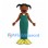 Mermaid Mascot Costume with Black Pigtails and Green Tail