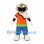 Robot Mascot Costume with Gold Helmet and Orange Sports Shirt