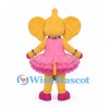 Yellow Elephant Mascot Costume with Pink Tutu Dress