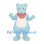 Light Blue Bear Mascot Costume with Red Gingham Scarf