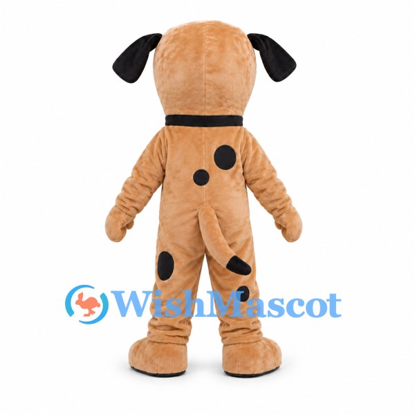 Brown Dog Mascot Costume with Black Ears and Spots
