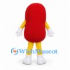 Red Jelly Bean Mascot Costume with Yellow Arms and Legs