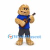 Hedgehog Mascot Costume with Blue Shirt and Guitar