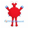 Red Crab Mascot Costume with Blue Claws and Face Opening