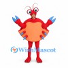 Red Crab Mascot Costume with Blue Claws and Face Opening