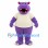 Purple Hippo Mascot Costume with White T-Shirt