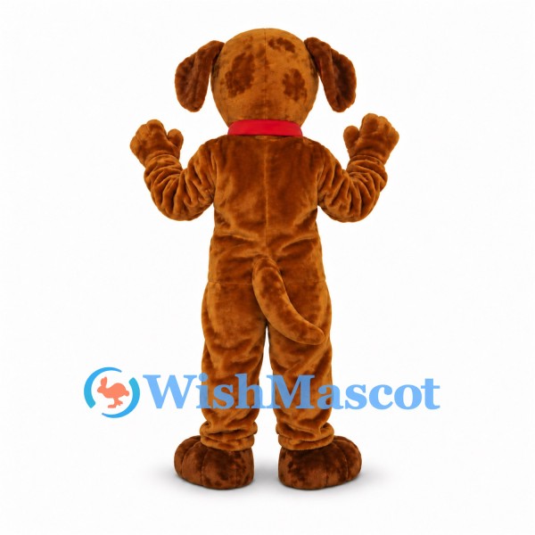 Brown Dog Mascot Costume with Red Collar