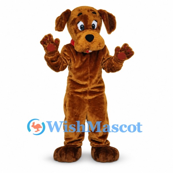 Brown Dog Mascot Costume with Red Collar