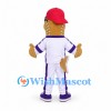Fish Mascot Costume with Red Cap and White Sports Uniform
