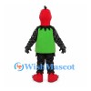 Woodpecker Mascot Costume with Red Head and Green Chest Panels