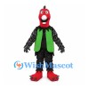Woodpecker Mascot Costume with Red Head and Green Chest Panels