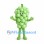 Green Grapes Mascot Costume with Rounded Grape Clusters