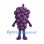 Purple Grapes Mascot Costume with Rounded Grape Clusters