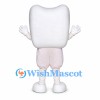 White Tooth Mascot Costume with Pink Legs