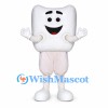White Tooth Mascot Costume with Pink Legs
