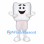 White Tooth Mascot Costume with Pink Legs