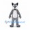 Gray Wolf Mascot Costume with White Belly and Blue Eyes