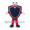 Shield Mascot Costume in Navy Blue with Red and White Border