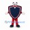 Shield Mascot Costume in Navy Blue with Red and White Border