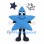 Blue Star Mascot Costume with Star-Tipped Antennae