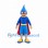 Water Drop Mascot Costume with Blue Superhero Suit and Red Cape