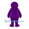 Purple Monster Mascot Costume with Yellow Nose and Gold Necklace