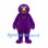 Purple Monster Mascot Costume with Yellow Nose and Gold Necklace