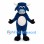 Blue Bull Mascot Costume with White Horns and Black Hooves