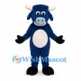 Blue Bull Mascot Costume with White Horns and Black Hooves