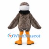 Brown Eagle Mascot Costume with White Head and Orange Feet