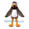 Brown Eagle Mascot Costume with White Head and Orange Feet