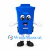 Blue Wheelie Bin Mascot Costume with Smiling Face
