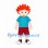 Boy Mascot Costume with Orange Spiky Hair and Turquoise Shirt