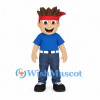 Boy Mascot Costume with Red Headband, Blue Shirt and Jeans