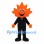 Maple Leaf Mascot Costume with Orange Head and Black Tracksuit