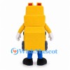 Yellow Bulldozer Mascot Costume with Blue Legs