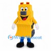 Yellow Bulldozer Mascot Costume with Blue Legs