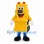 Yellow Bulldozer Mascot Costume with Blue Legs